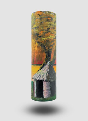 Zylin Deko-Röhre Das Dorf von hinten