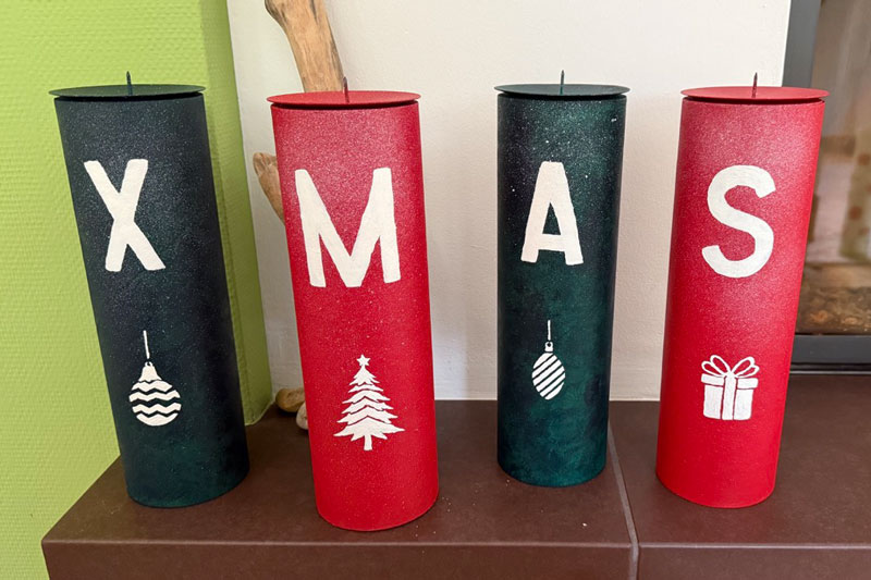 Zylin Deko-Röhre Adventskranz mit vier Röhren