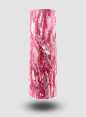 Zylin gestalteter Folienkern Wildes Rot von hinten